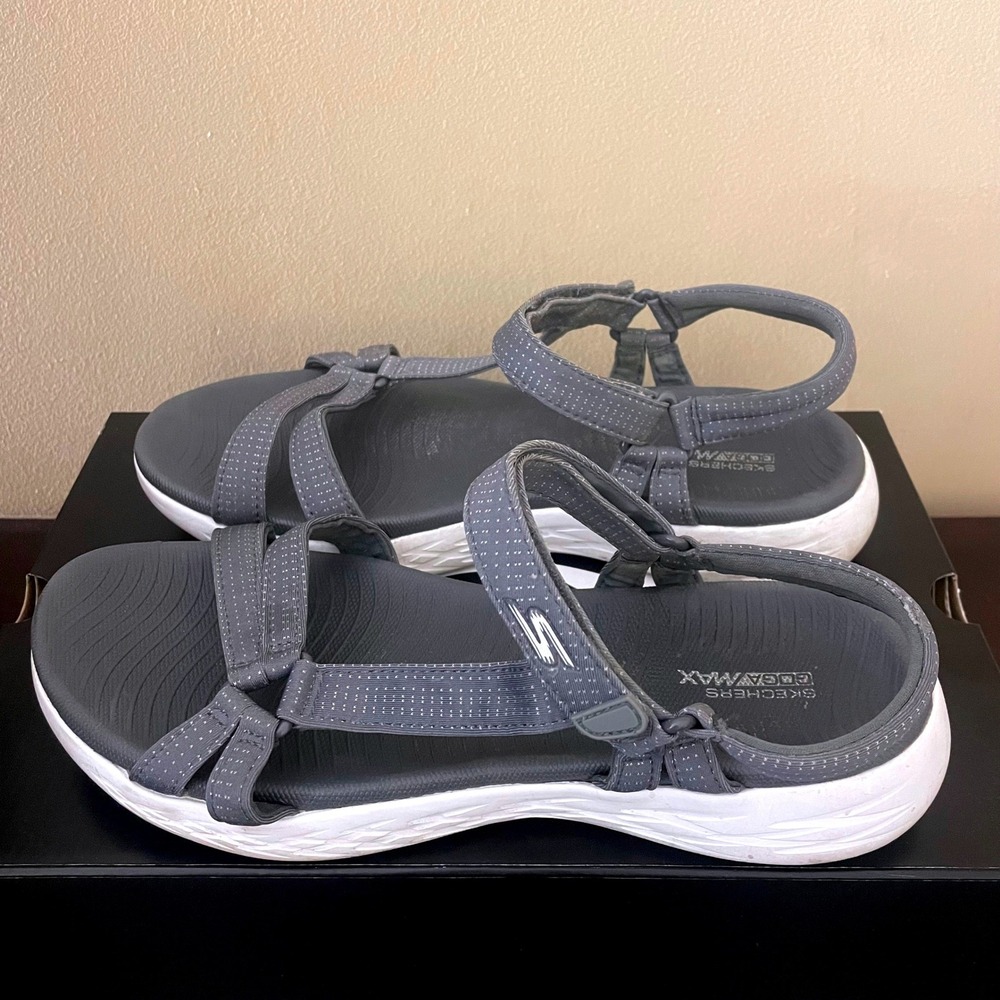 Skechers On-the-GO 600 Brilliancy Sandals Charcoal Grey 15316 Womens 10